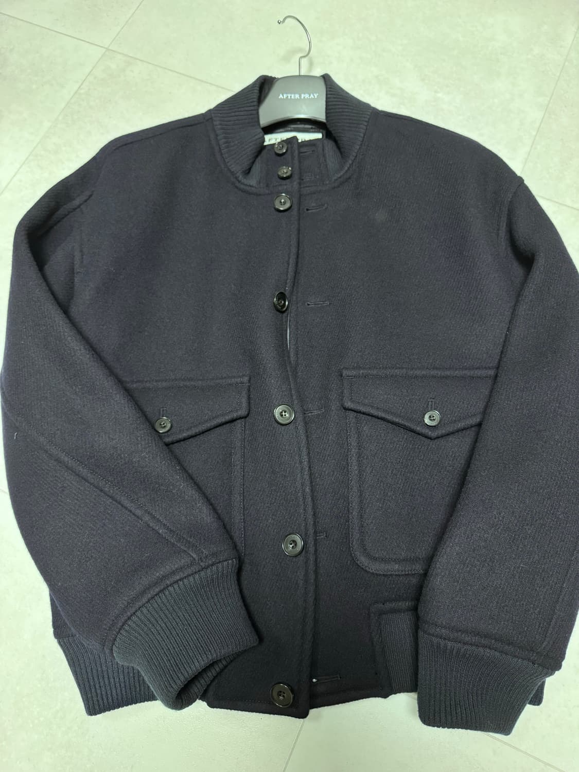 (중고/L) 애프터프레이 A-1 울 블루종 네이비 L 상품이미지3