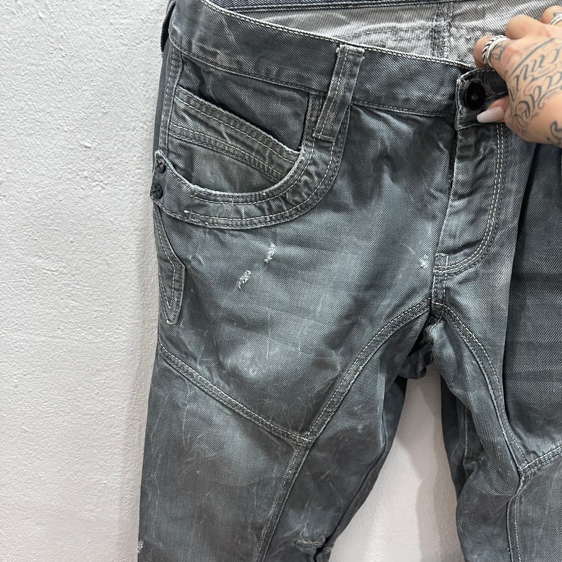 Cipo&Baxx y2k 그레이 워시드 데님 팬츠36 상품이미지5