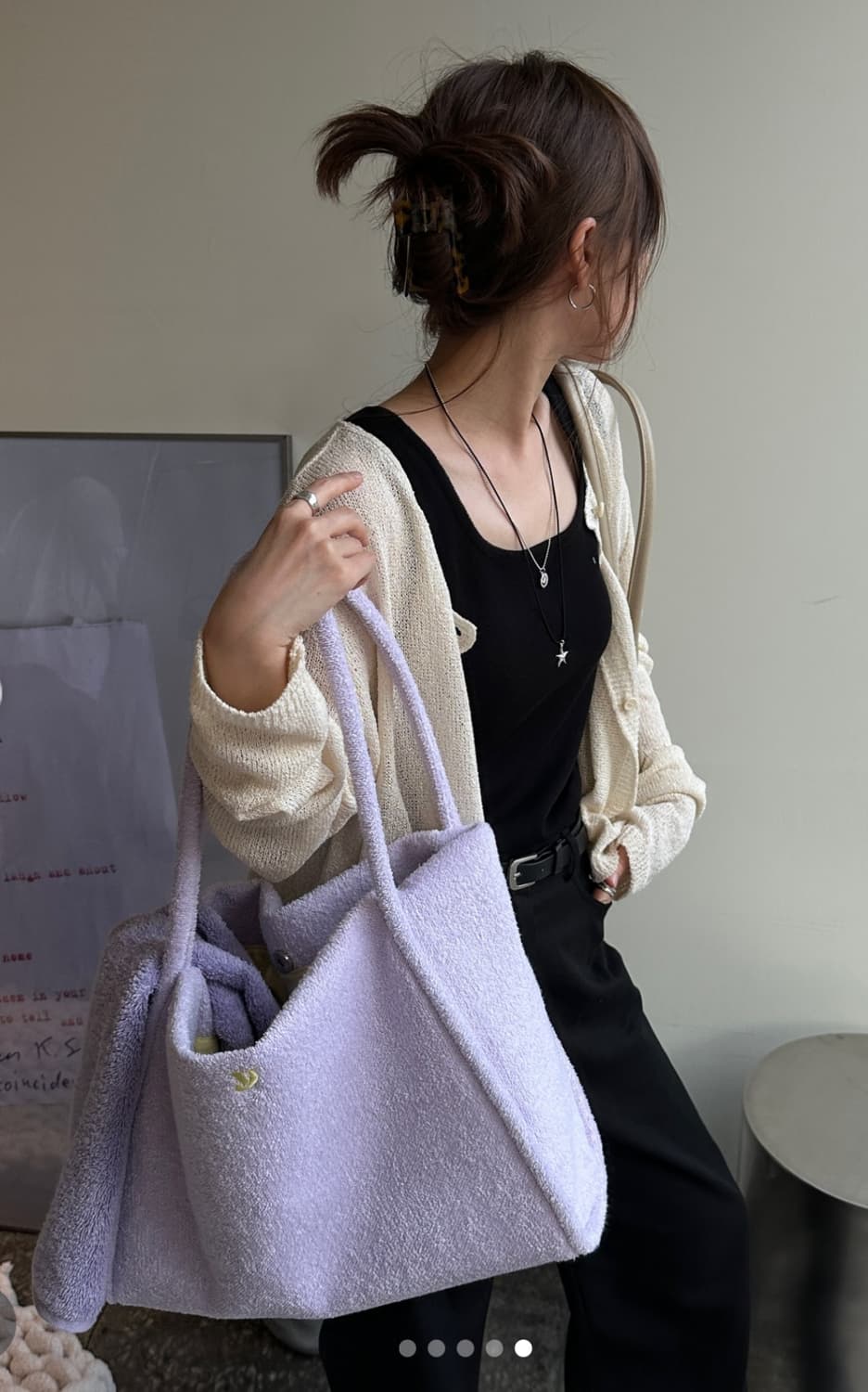 여밈 대퍼 테리백 바이올렛 상품이미지2