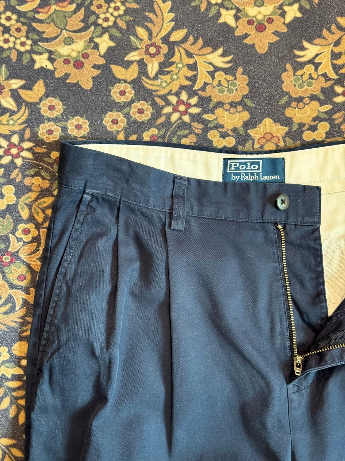 빈티지 폴로 투턱 치노팬츠 네이비 상품이미지4