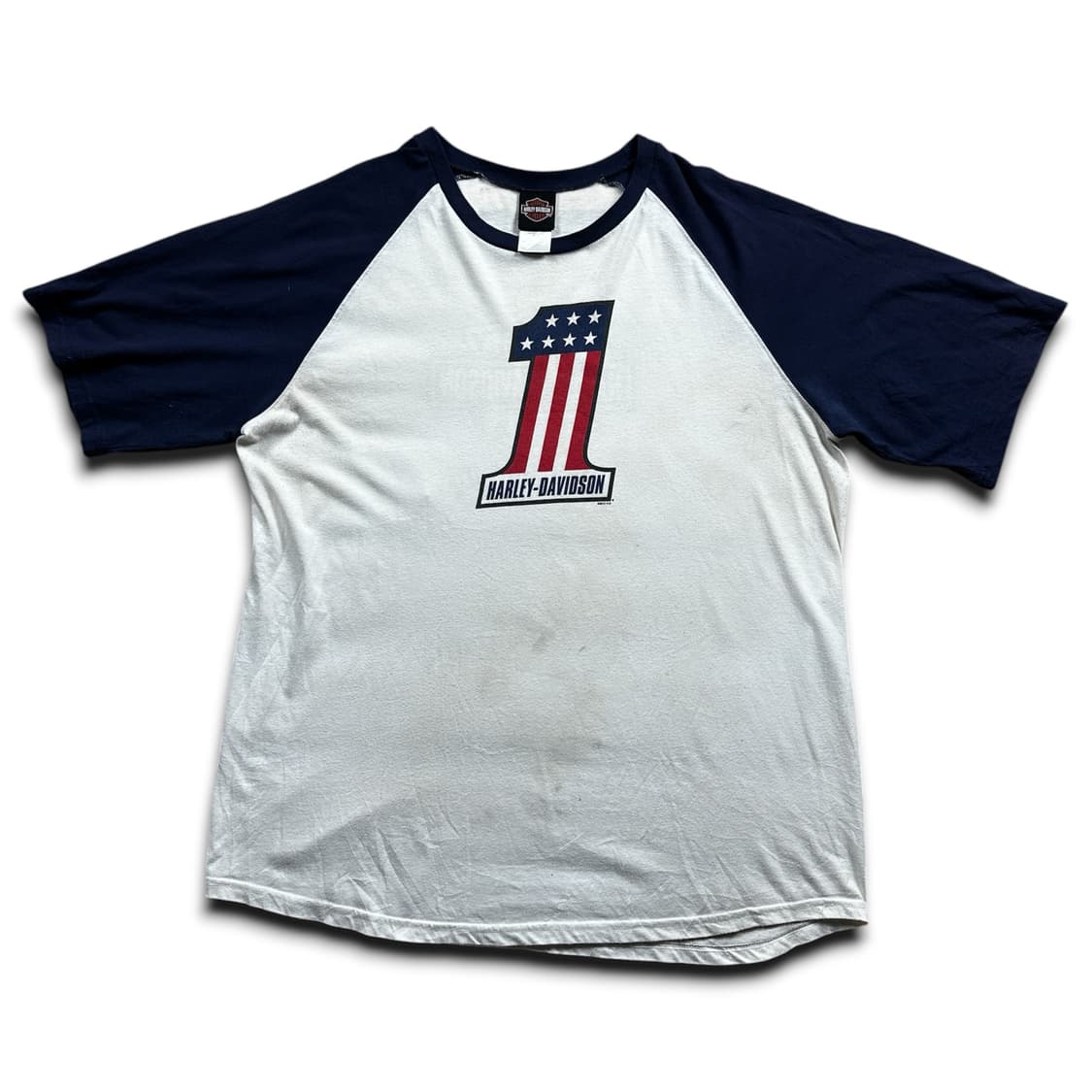 00s Harley Davidson Flag Raglan T-shirt  상품이미지5