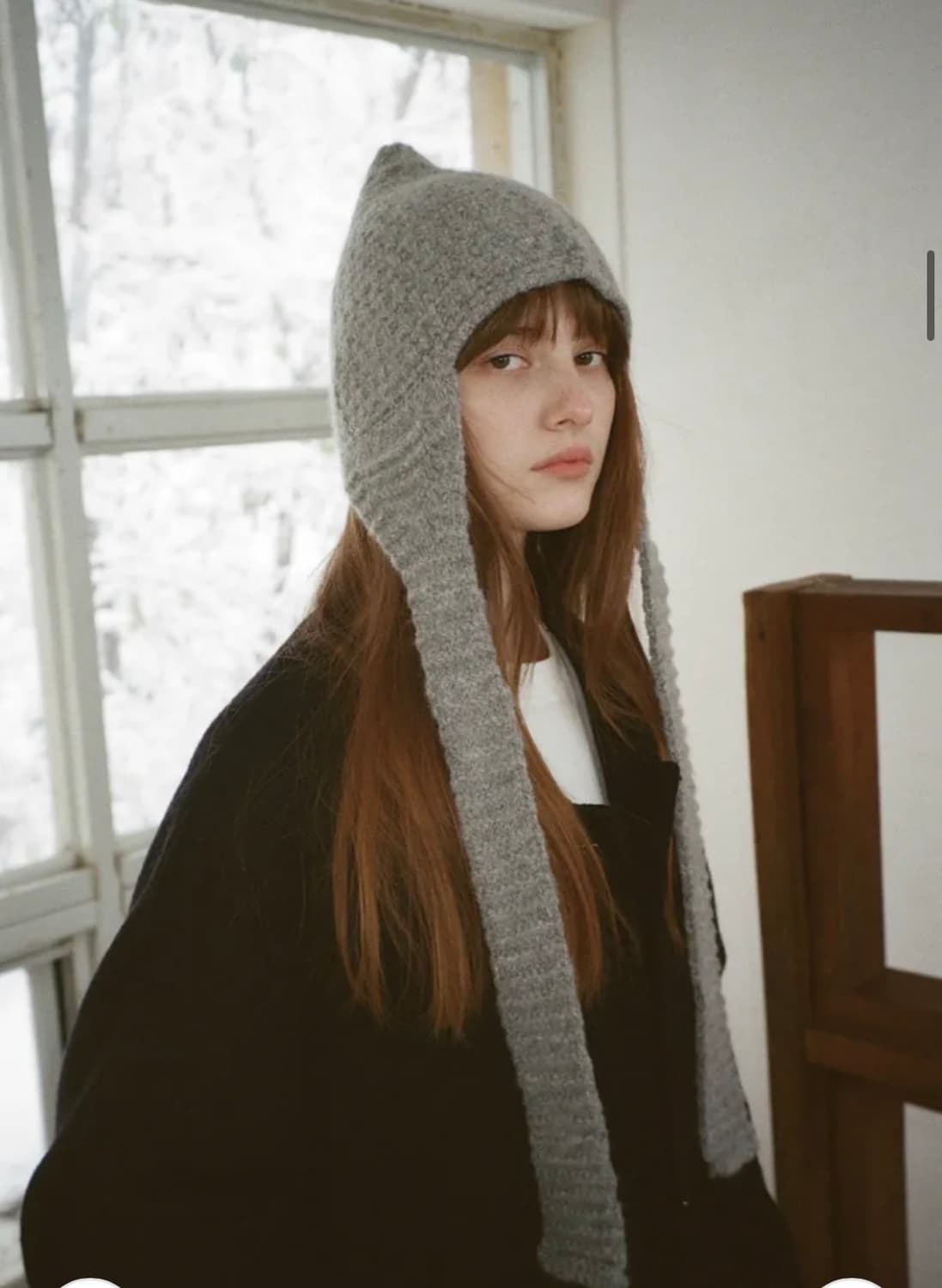 바이무드 더히어 보넷니트햇 bonnet knit hat gray 상품이미지4