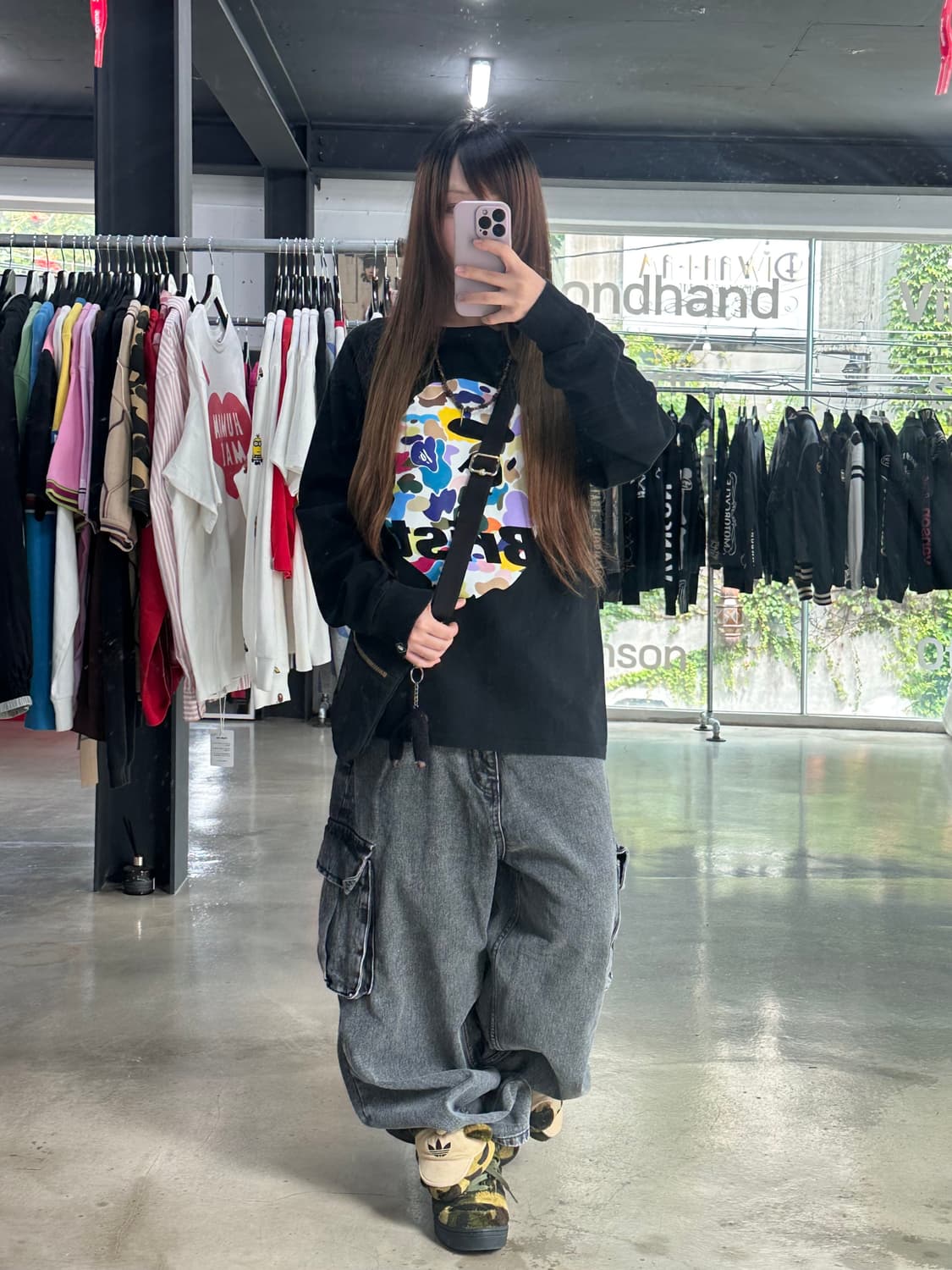 베이프 F.C.R.Bape 컬러카모빅사루 롱슬리브긴팔티셔츠 상품이미지1