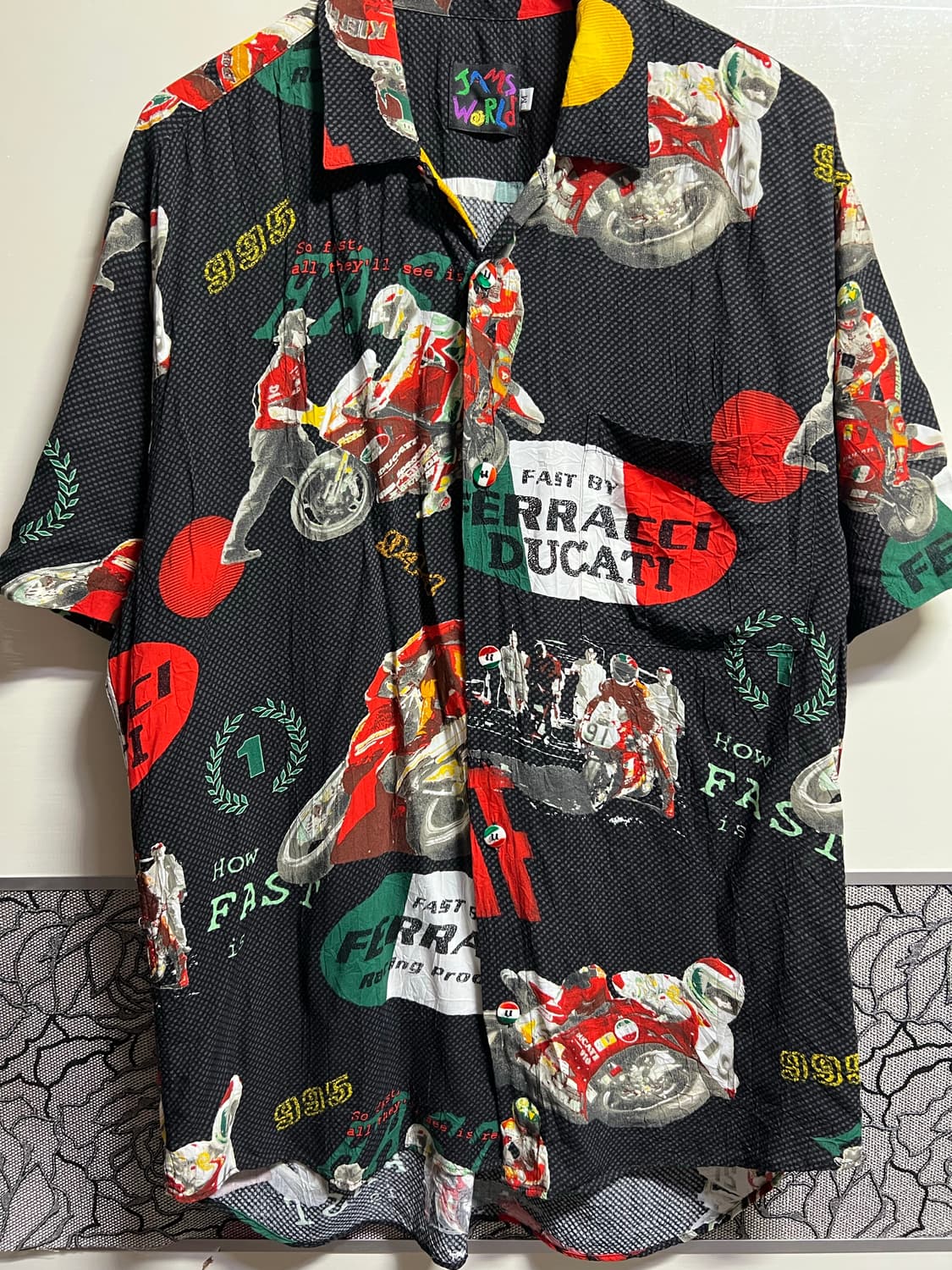 빈티지 잼스월드 듀가티 하와이안셔츠 상품이미지2