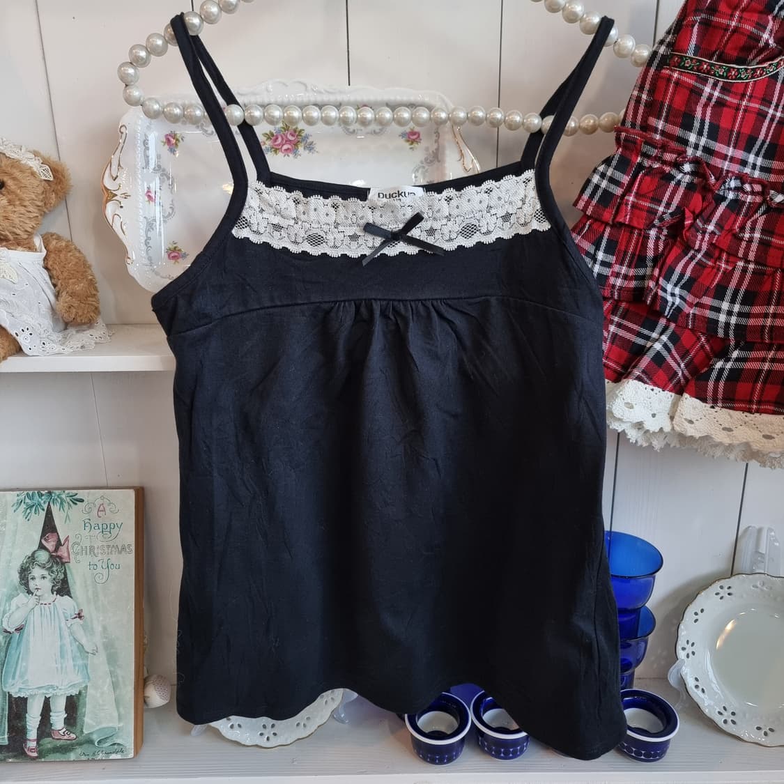 블랙 레이스 나시 탑 상품이미지1