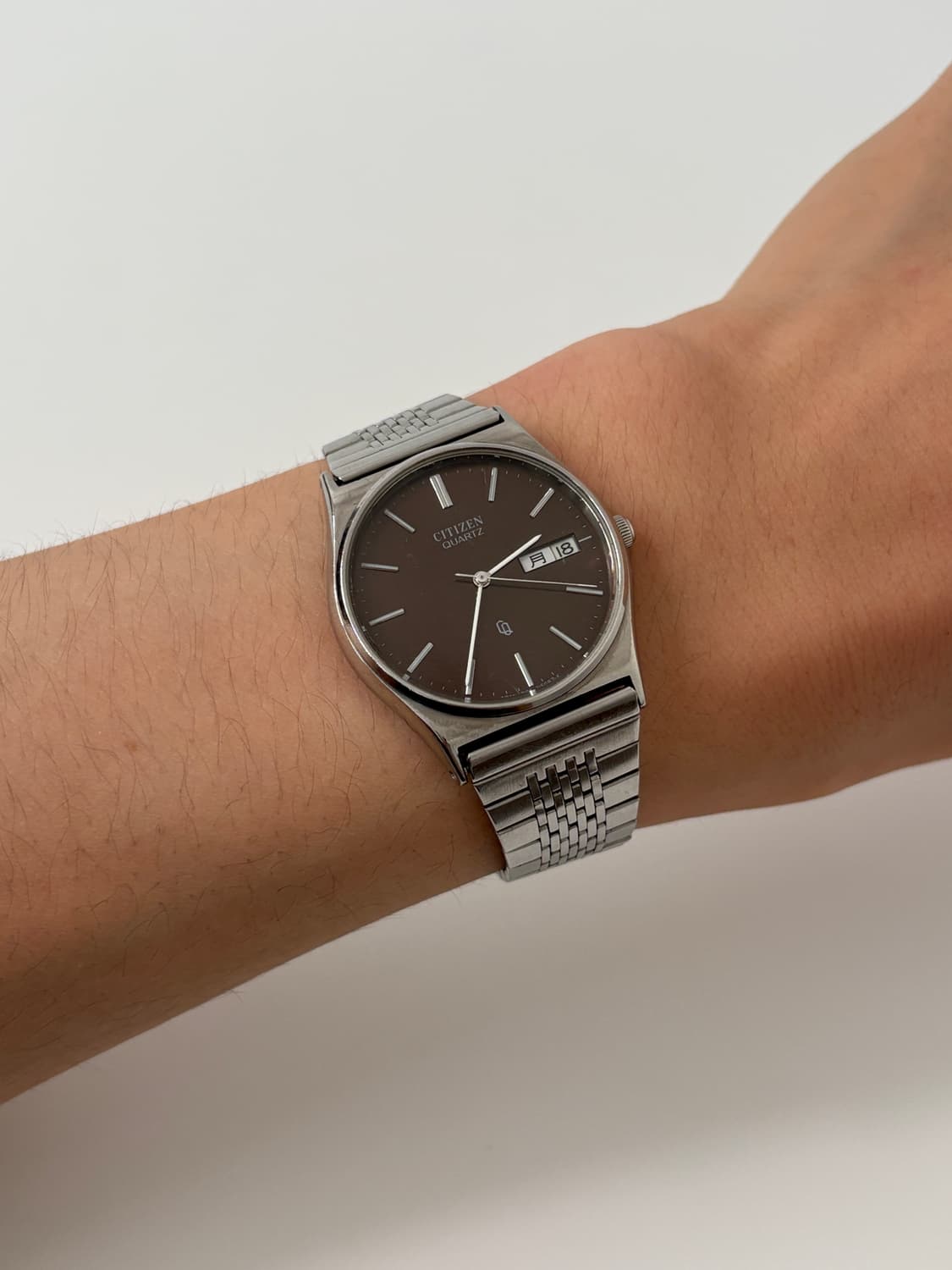 80s CQ brown dial silver quartz 상품이미지1