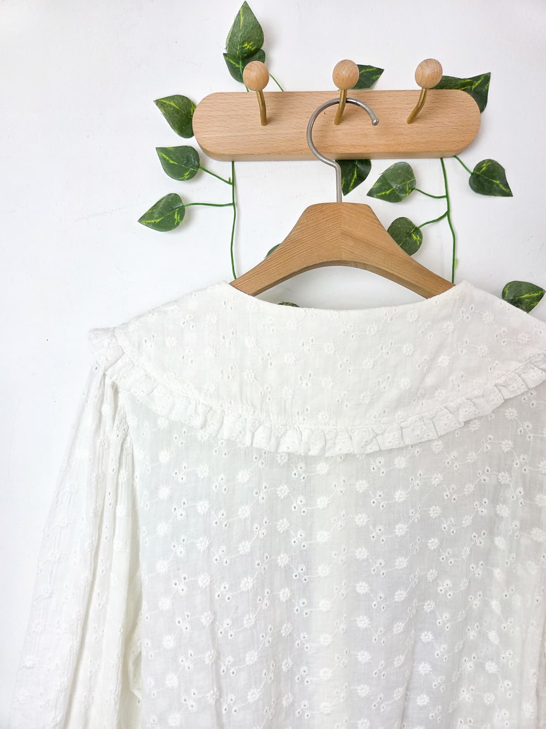 펀칭 빅카라 블라우스 상품이미지5