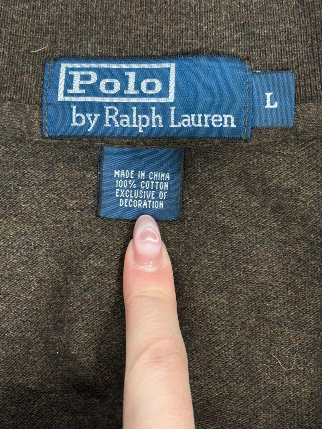 폴로 랄프 로렌 브라운 오버핏 카라 긴팔티 L 상품이미지7