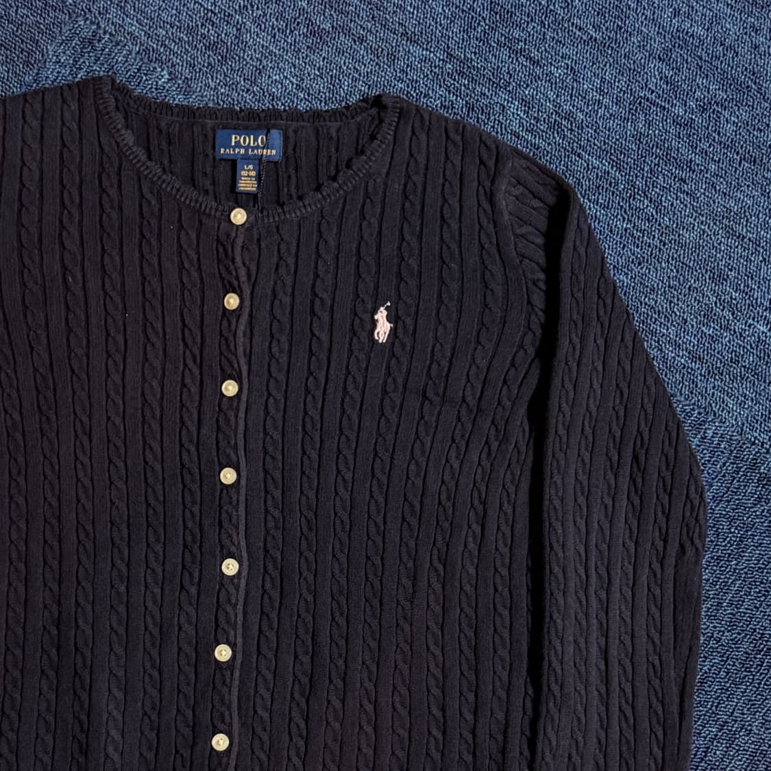 폴로 랄프로렌 네이비 꽈배기 니트 가디건 상품이미지2