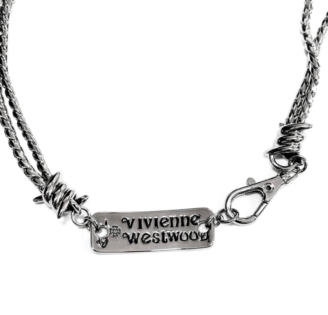 비비안웨스트우드 남녀공용 체인 로프 초커 로고 목걸이 오네갸루 펑크 상품이미지3