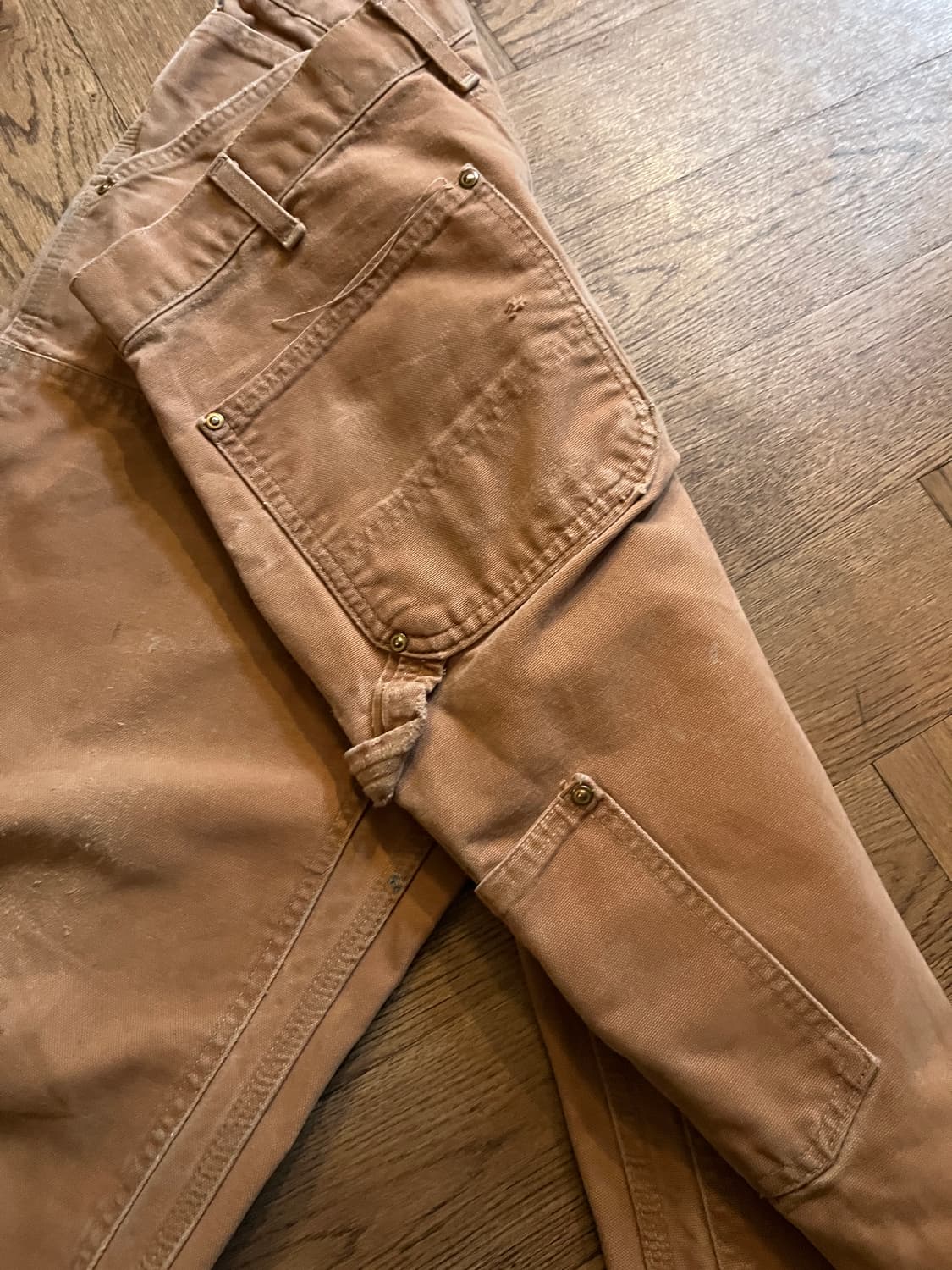 [34]칼하트 Made in USA 더티워싱 브라운 더블니 워크 팬츠 상품이미지9