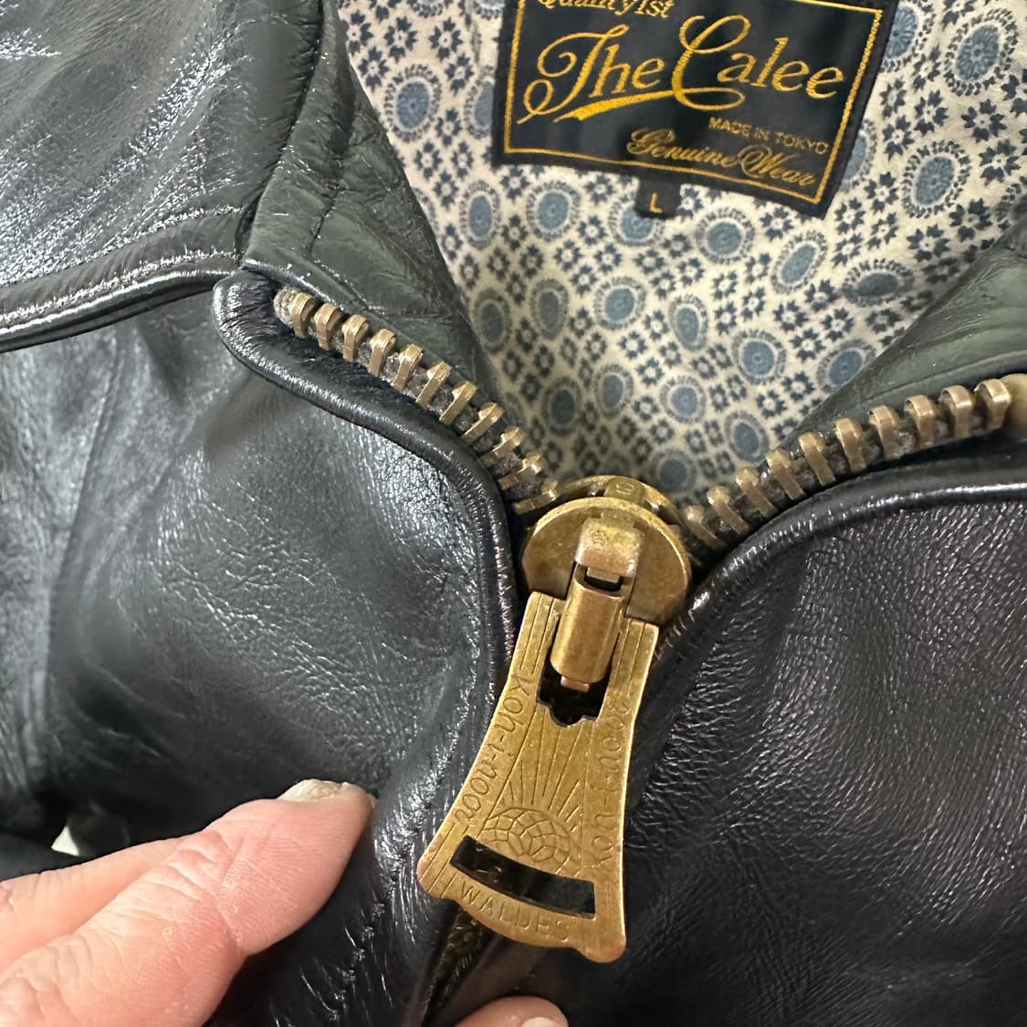 95 L 더칼리 블랙 홀스가죽 말가죽 유광 가죽자켓 상품이미지8