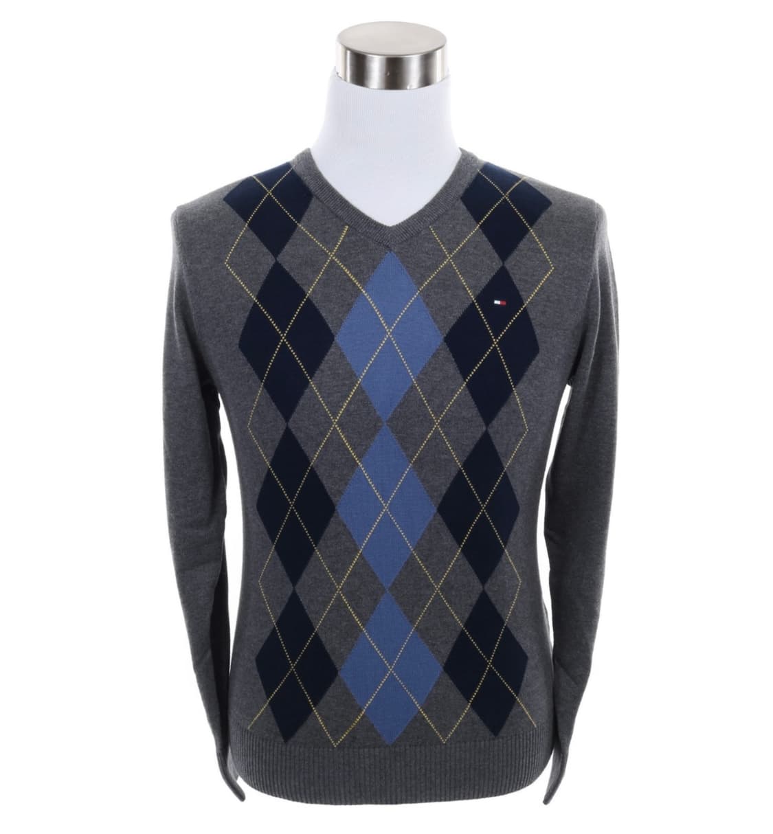 [S] Tommy 타미힐피거 아가일 패턴 브이넥 코튼 니트 상품이미지3