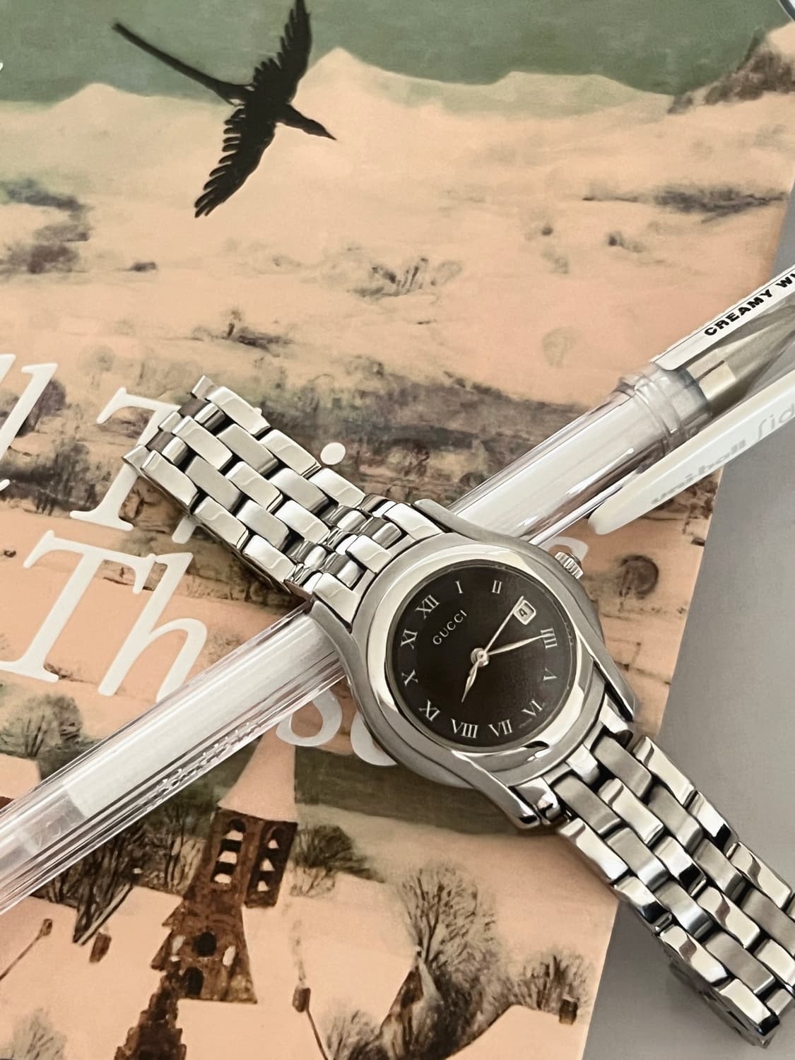 GUCCI  블랙 다이얼 라운드 구찌 시계 상품이미지6