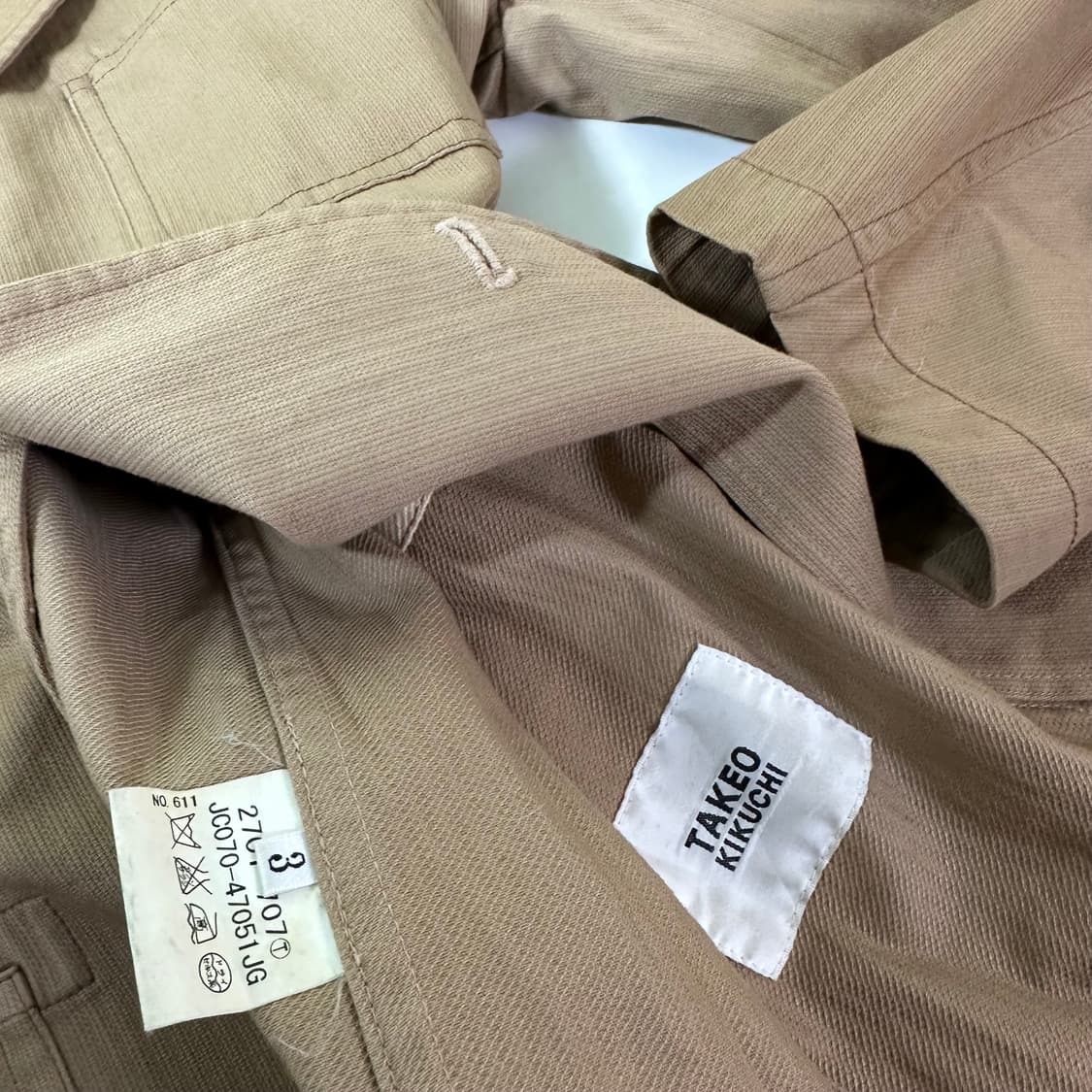 3 M 타케오키쿠치 일본판 베이지 코튼 클래식 블레이져 상품이미지2
