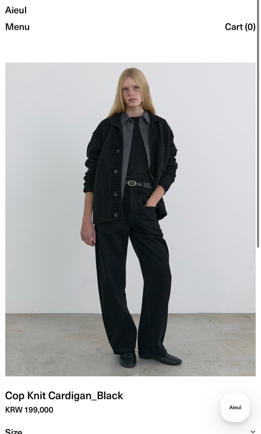 아이엘 Cop Knit Cardigan_Black 48 상품이미지1