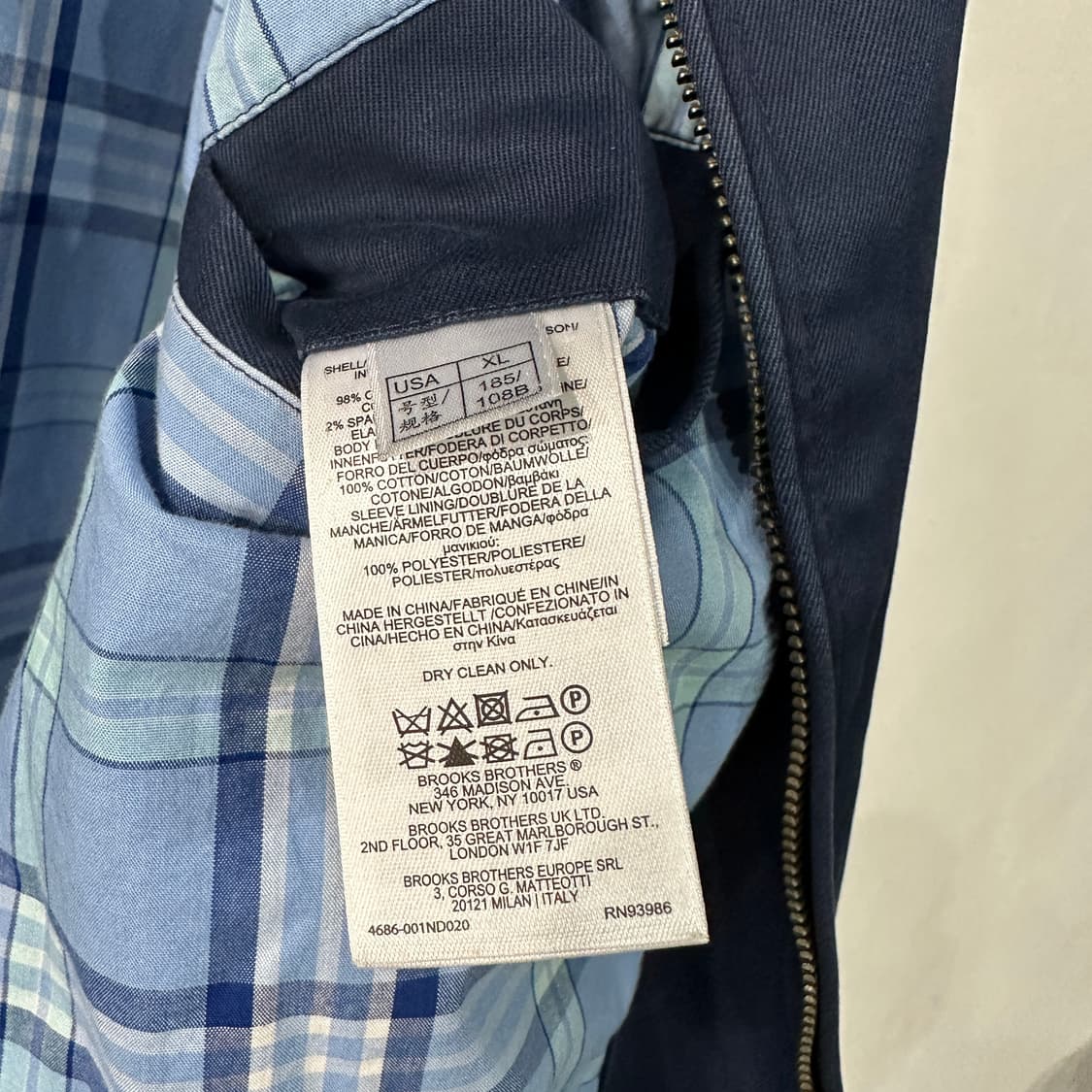 브룩스브라더스 면자켓 블루종 XL 상품이미지5