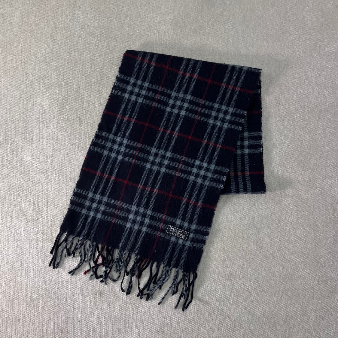 버버리 노바체크 램스울 네이비 머플러  상품이미지1