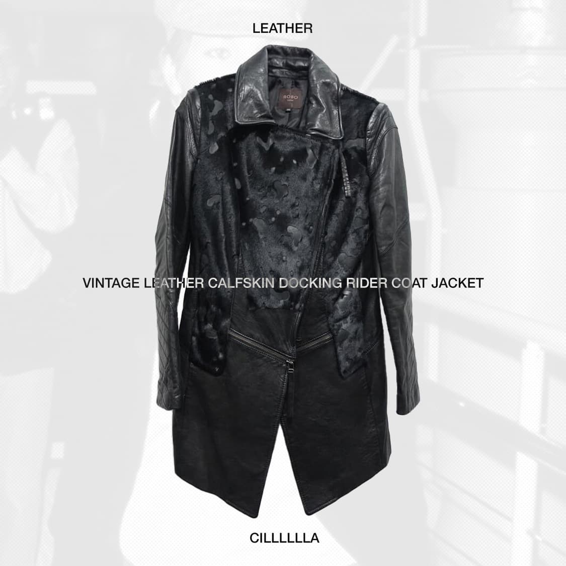 [55] LEATHER  빈티지 레더 송치 도킹 라이더 코트 자켓 상품이미지1
