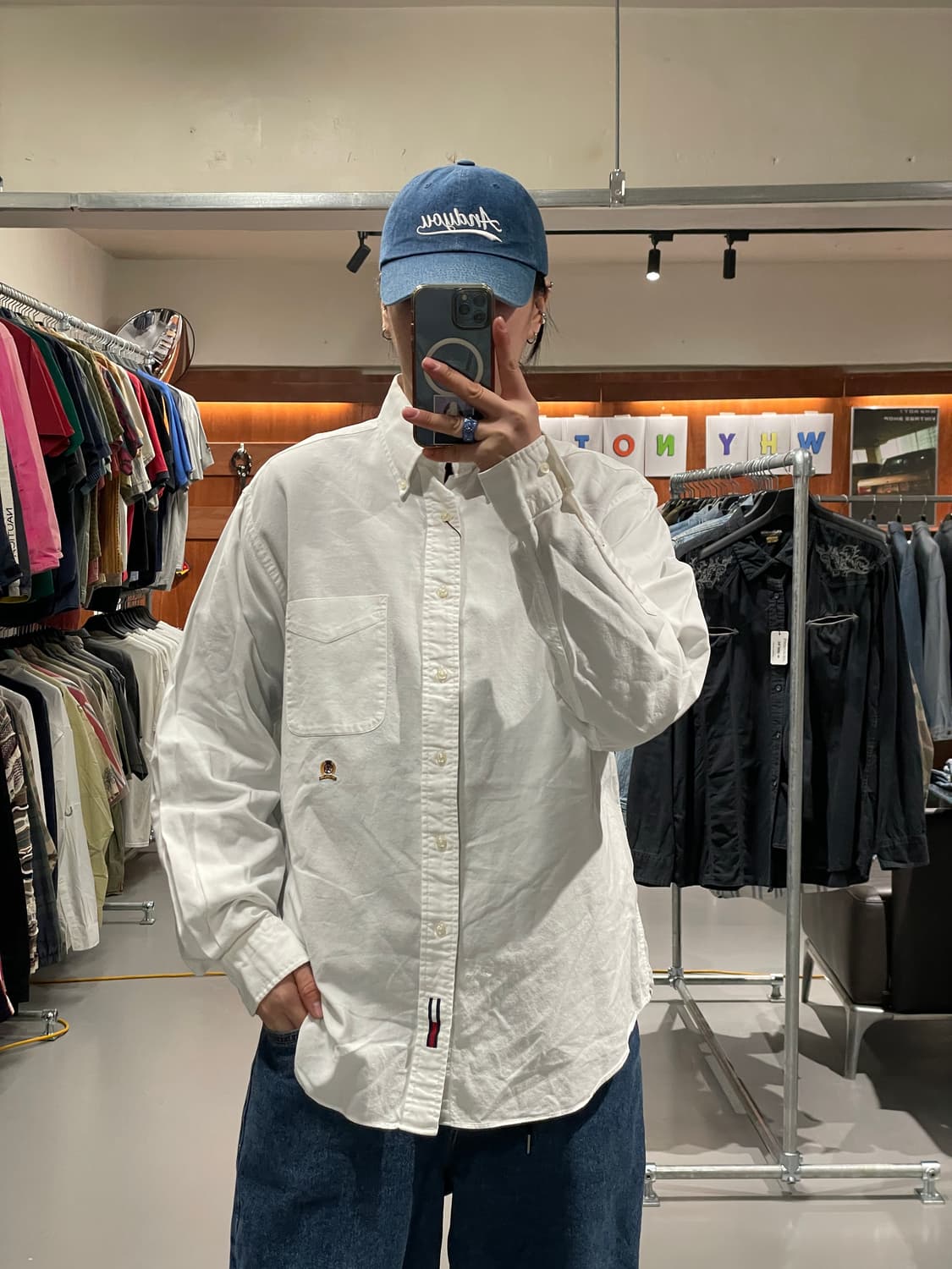 타미힐피거 코튼 화이트 셔츠 상품이미지2