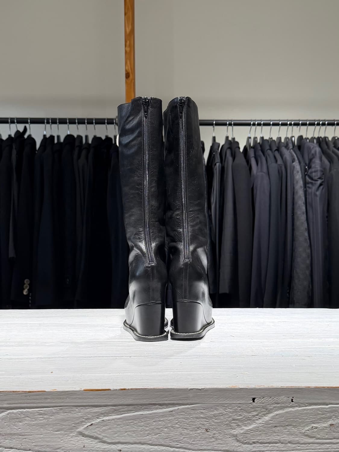 지방시 블랙 레더 레이스업 플랫폼 부츠 상품이미지5