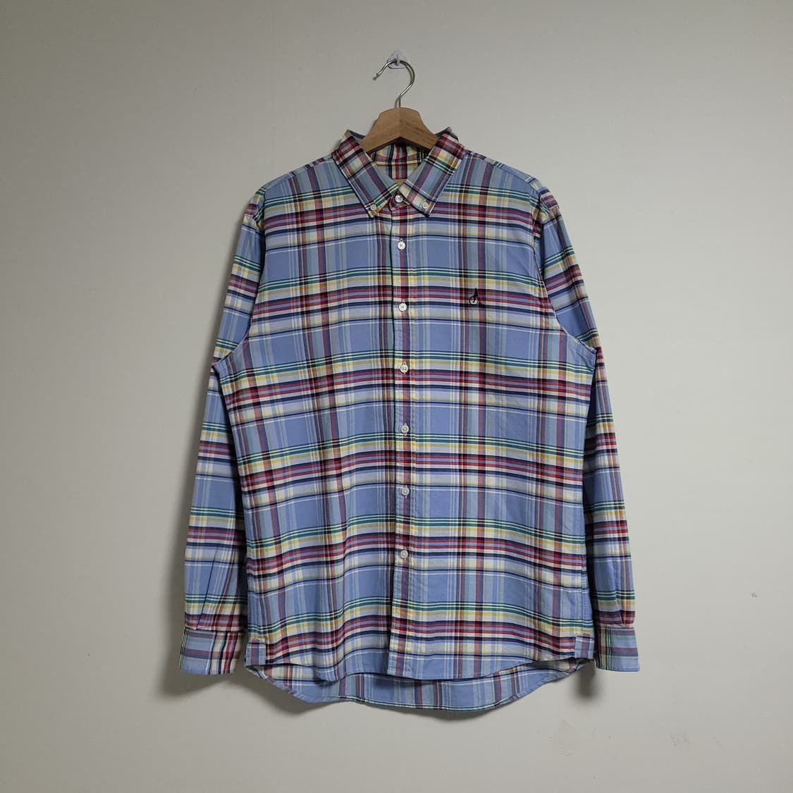 (L) BEANPOLE 빈폴 블루 체크 셔츠 남방 상품이미지1