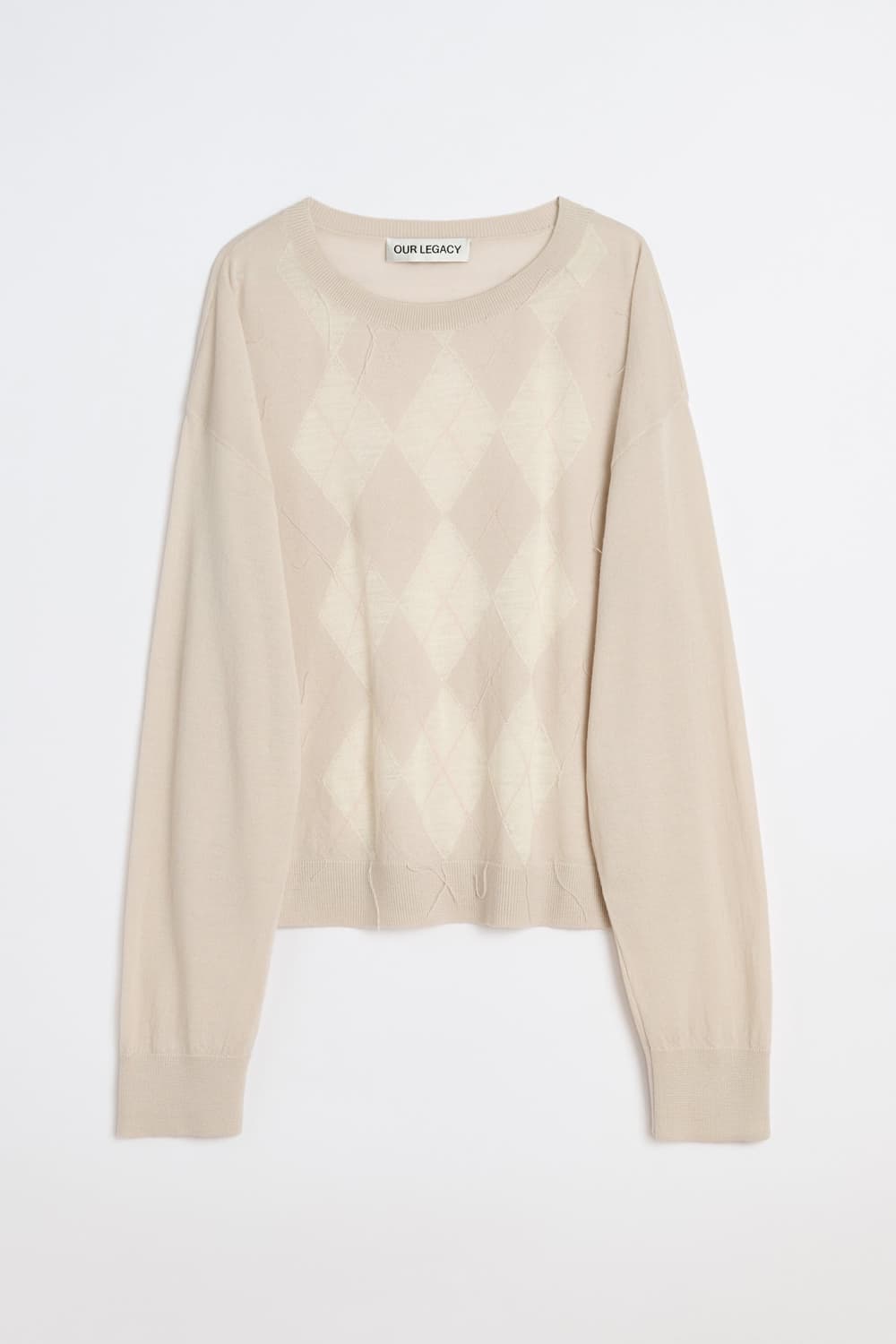 [46,48,50]아워레가시 25fw SONAR 아가일 니트/핑크 상품이미지6