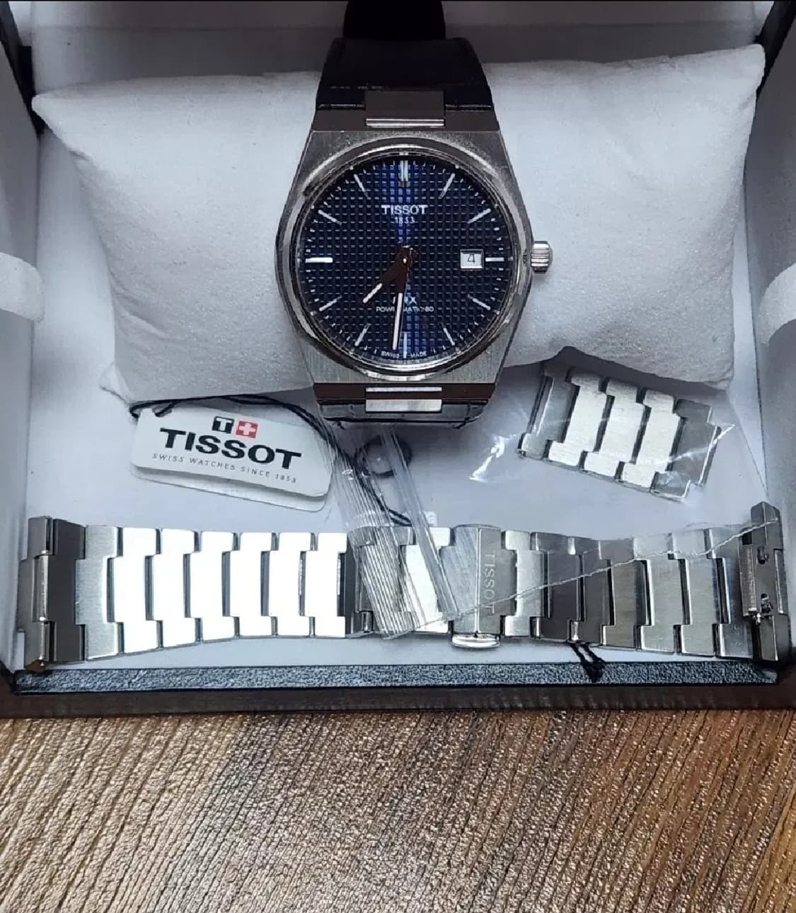 티쏘 PRX 40mm 오토 블루 스틸,가죽,버클 판매합니다. 상품이미지2