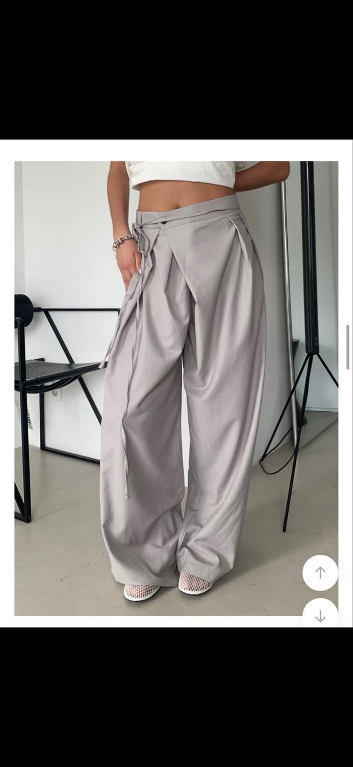 와이드 랩 슬랙스 (베이지/그레이) 상품이미지5