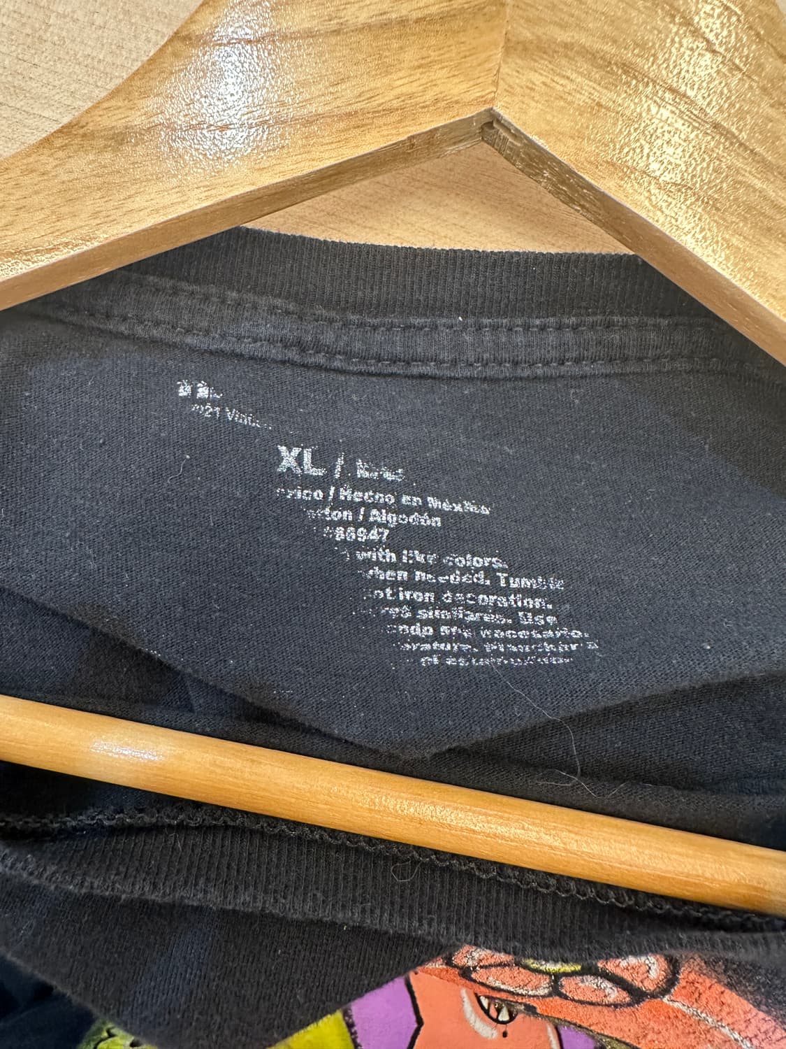 XL) 스펀지밥 프린팅 블랙 반팔티 상품이미지3
