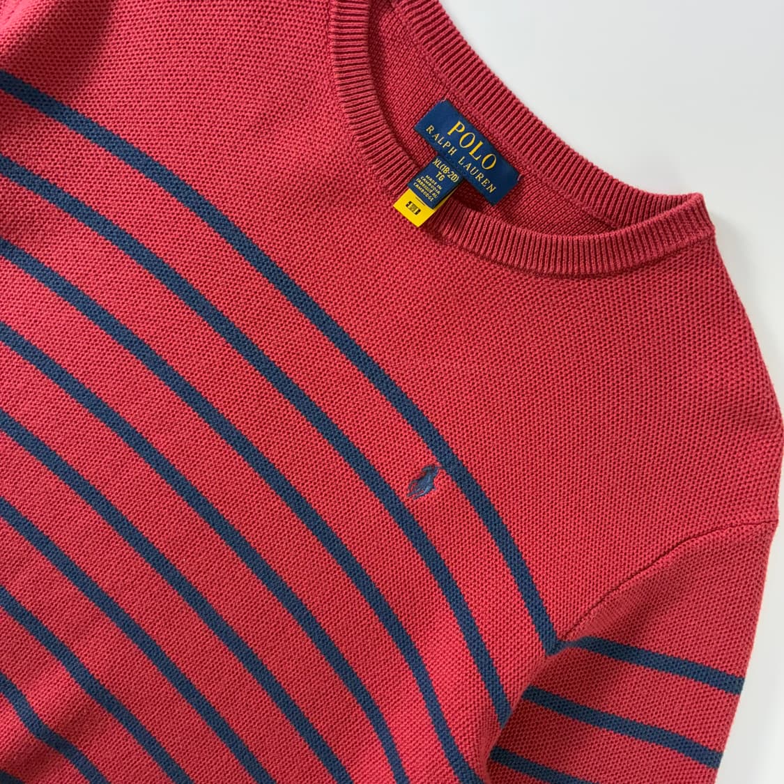 Polo  폴로 랄프로렌 자수 코튼 핑크 스트라이프 니트 상품이미지3