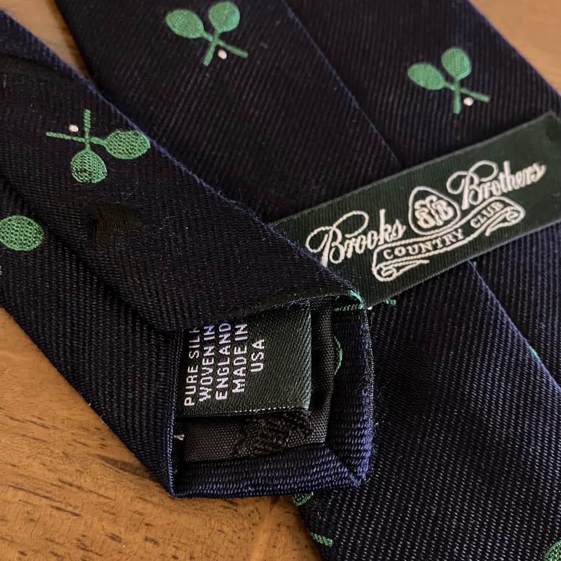 브룩스 브라더스 컨트리 클럽 테니스 자수 실크타이 상품이미지6