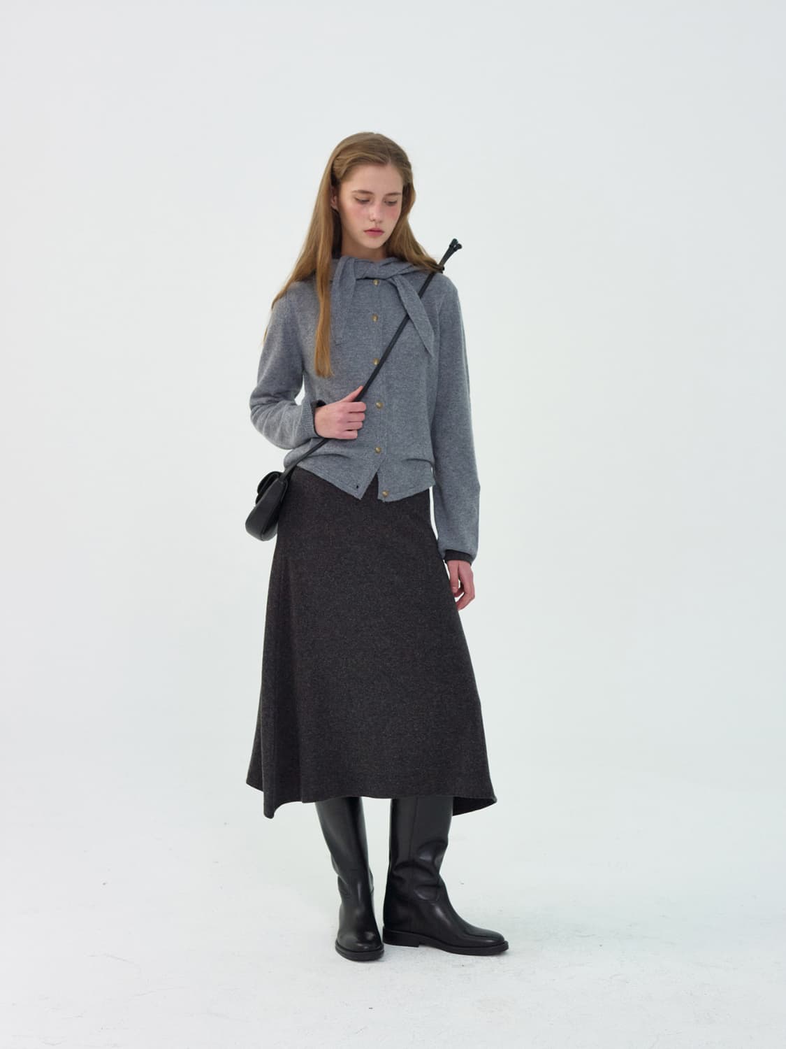 리본빛 린 드레스 차콜 상품이미지1