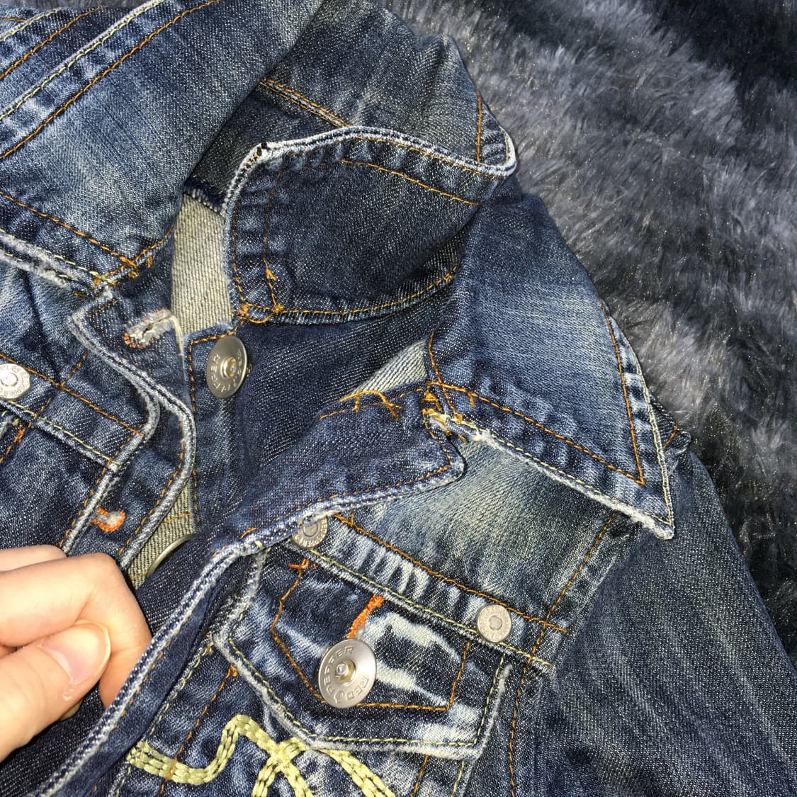투티/0118 레드페퍼 워싱 크롭 데님 청자켓 y2k  상품이미지6