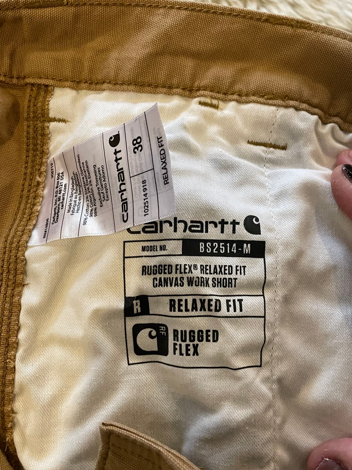 칼하트 베이지 반바지 상품이미지4