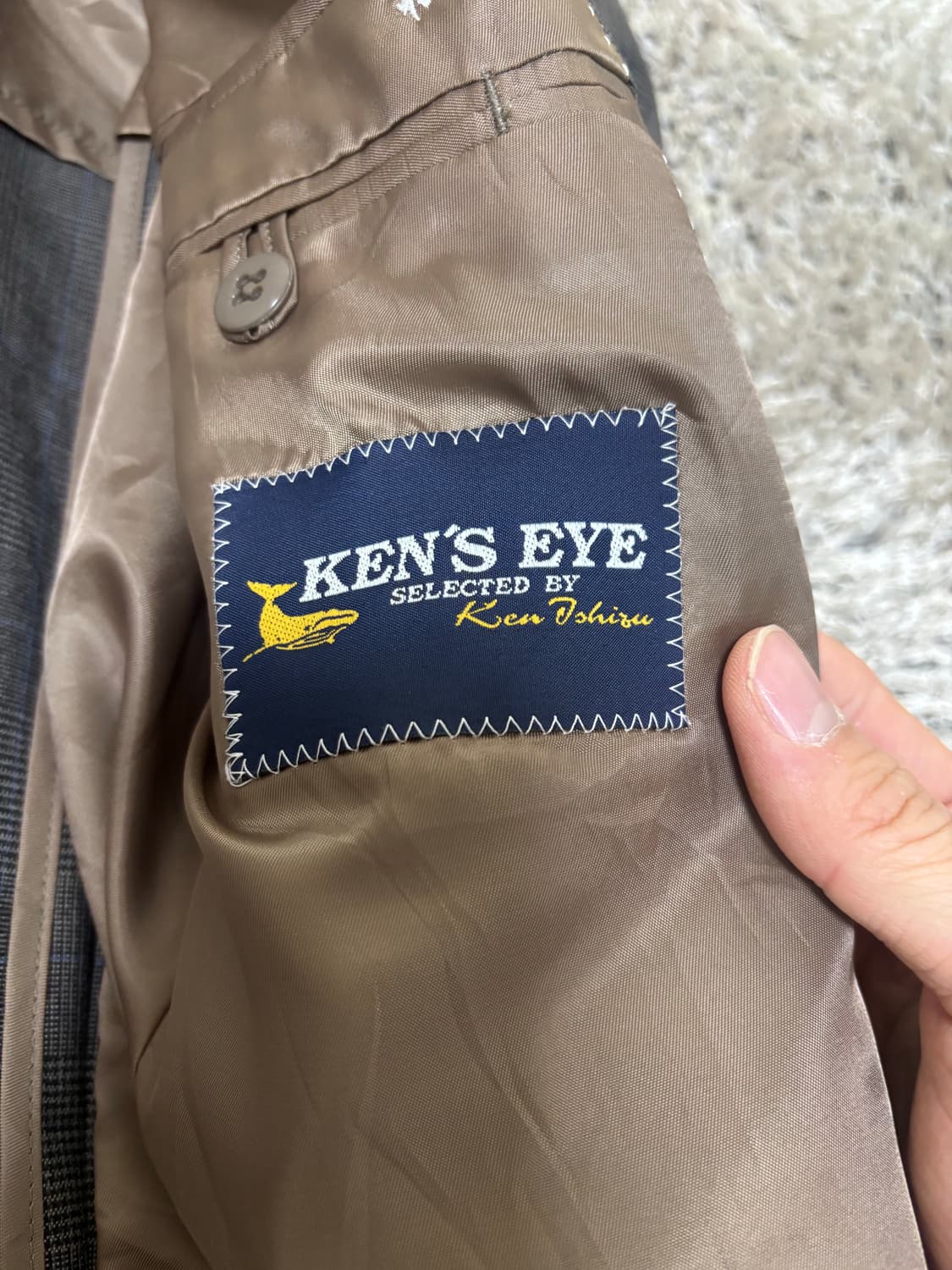 일제 KENS EYE 체크 울 블레이저 사이즈 100-105 상품이미지3