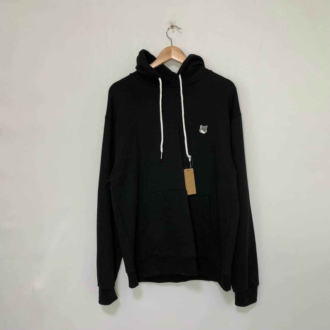 메종키츠네 폭스 자수 블랙 루즈핏 후드티 남녀공용 상품이미지1