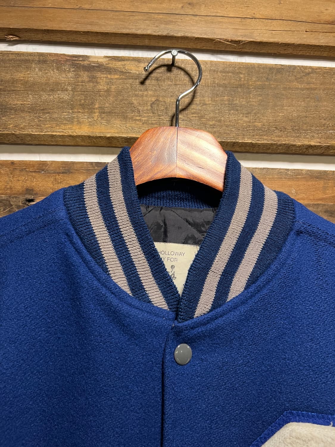 [L]90's USA 빈티지 블루 울 레더 바시티 자켓 상품이미지2