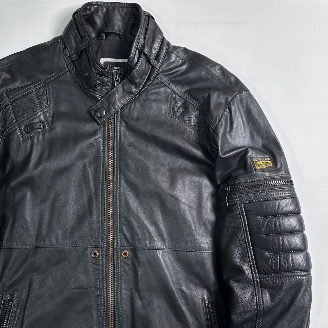 지스타 로우 가죽 바이커 자켓 상품이미지3