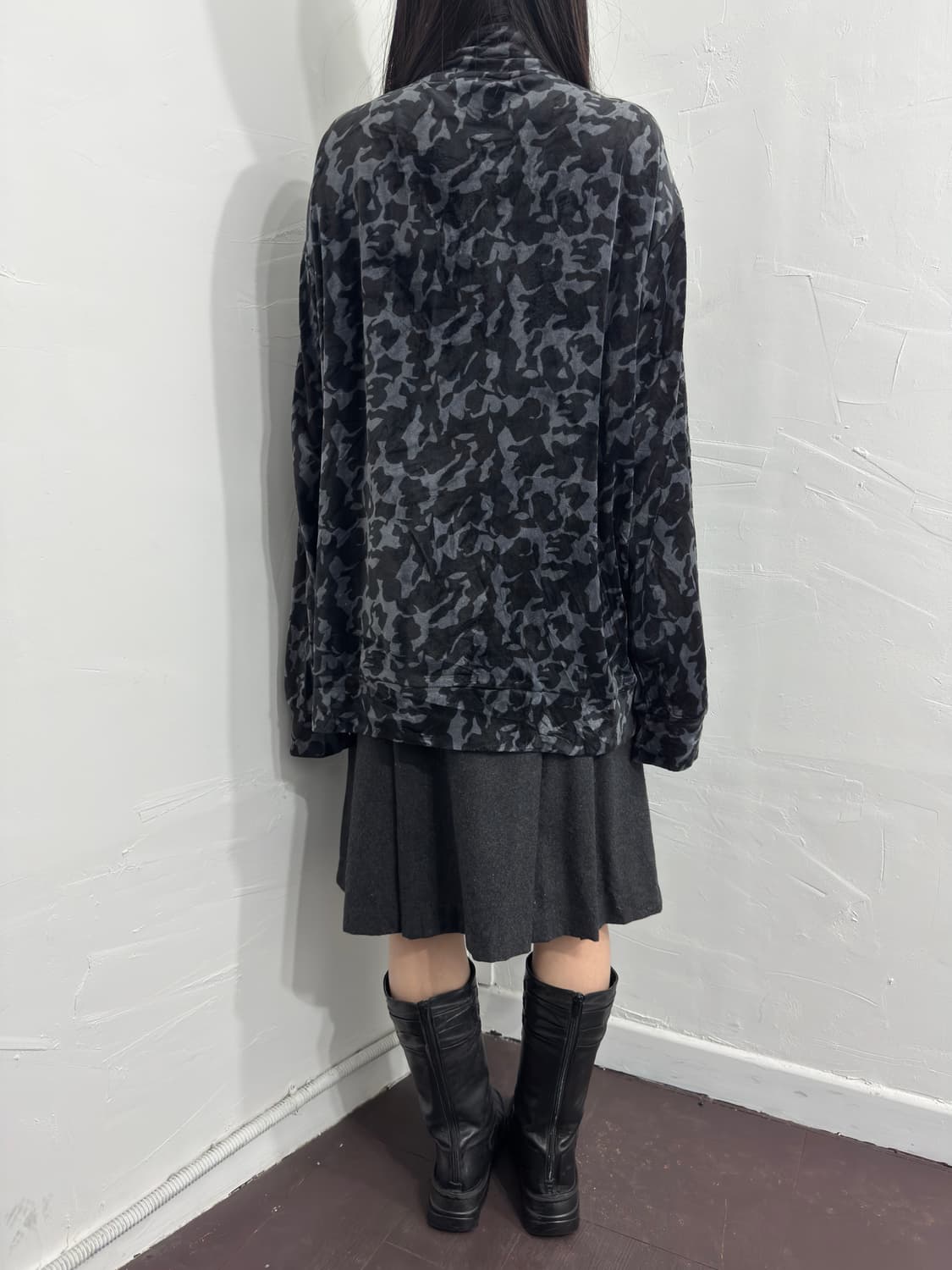 re:roen skull velvet twoway zipup 상품이미지5