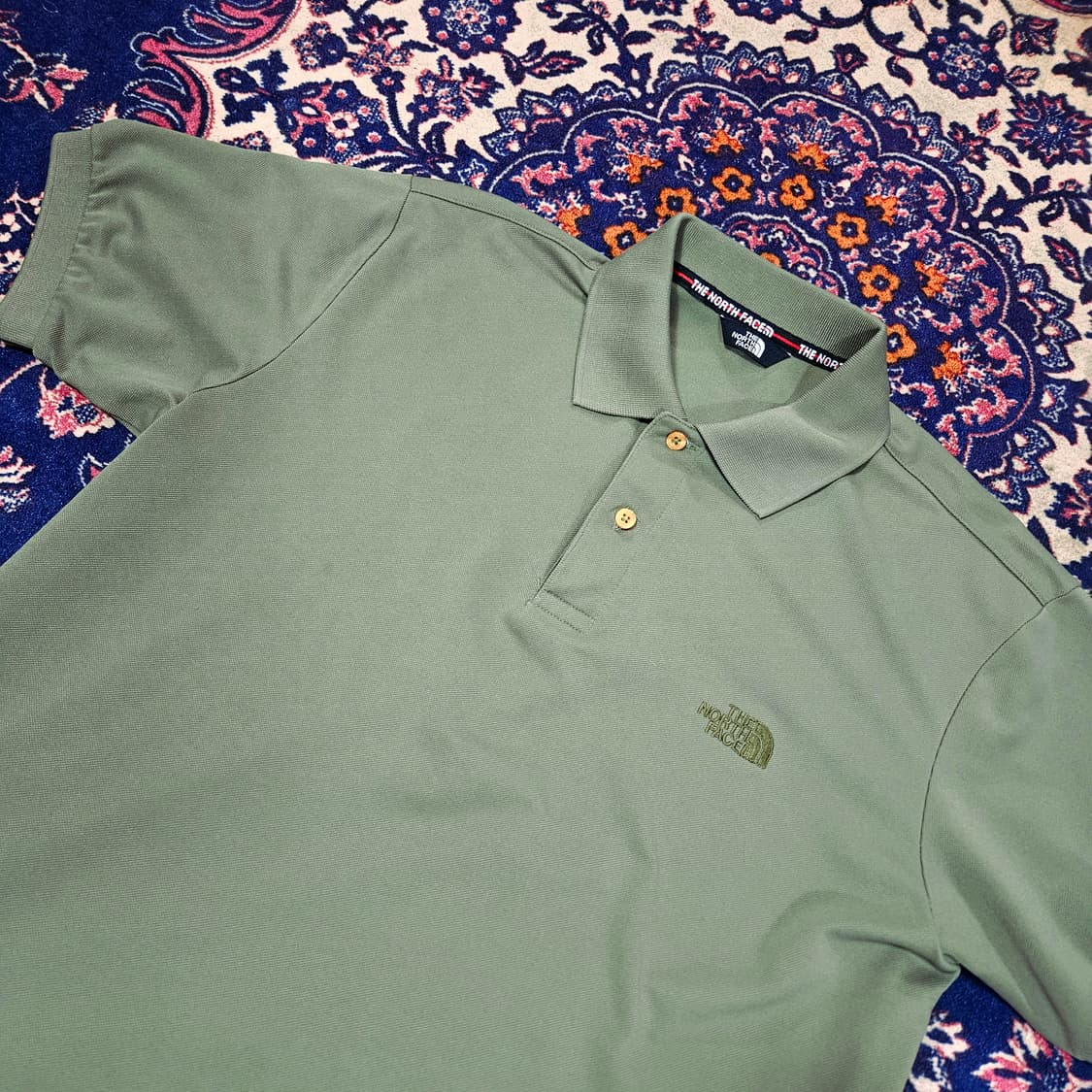 노스페이스 올리브카키 스몰로고 기능성 반팔 카라티 L 상품이미지2