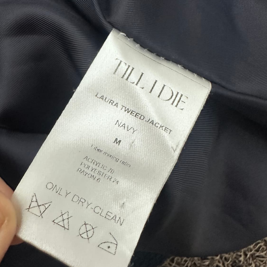 TILLIDIE 틸아이다이 여성 트위드 자켓 네이비 M 상품이미지10