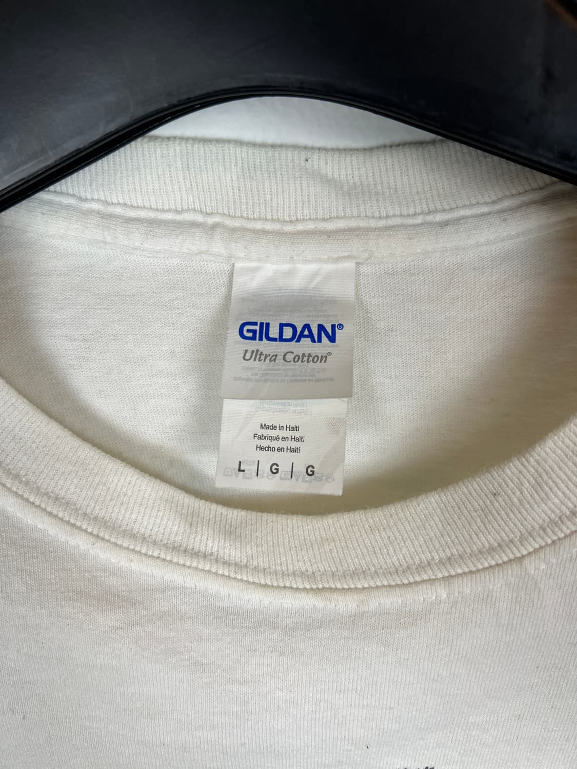 T119 JPN GILDAN 화이트 프린팅 반팔티셔츠 L 상품이미지3