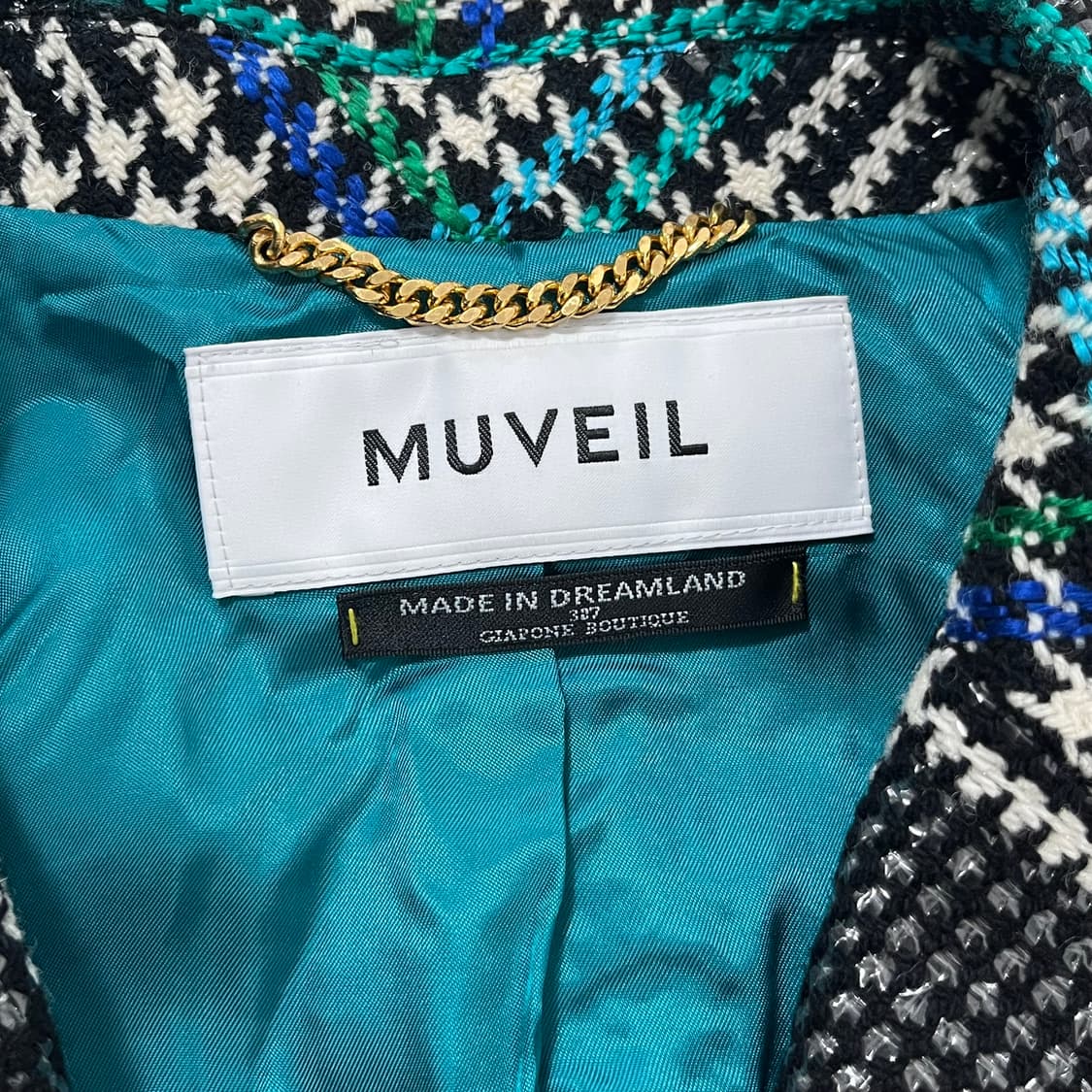 뮤베일(MUVEIL) 울 트위드 체크 코트 상품이미지6