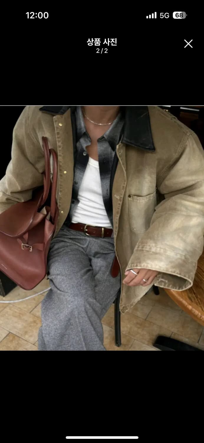 듀드나인 퓨에르옴므 캐리오버 레더 카라 캔버스 워크자켓 상품이미지5