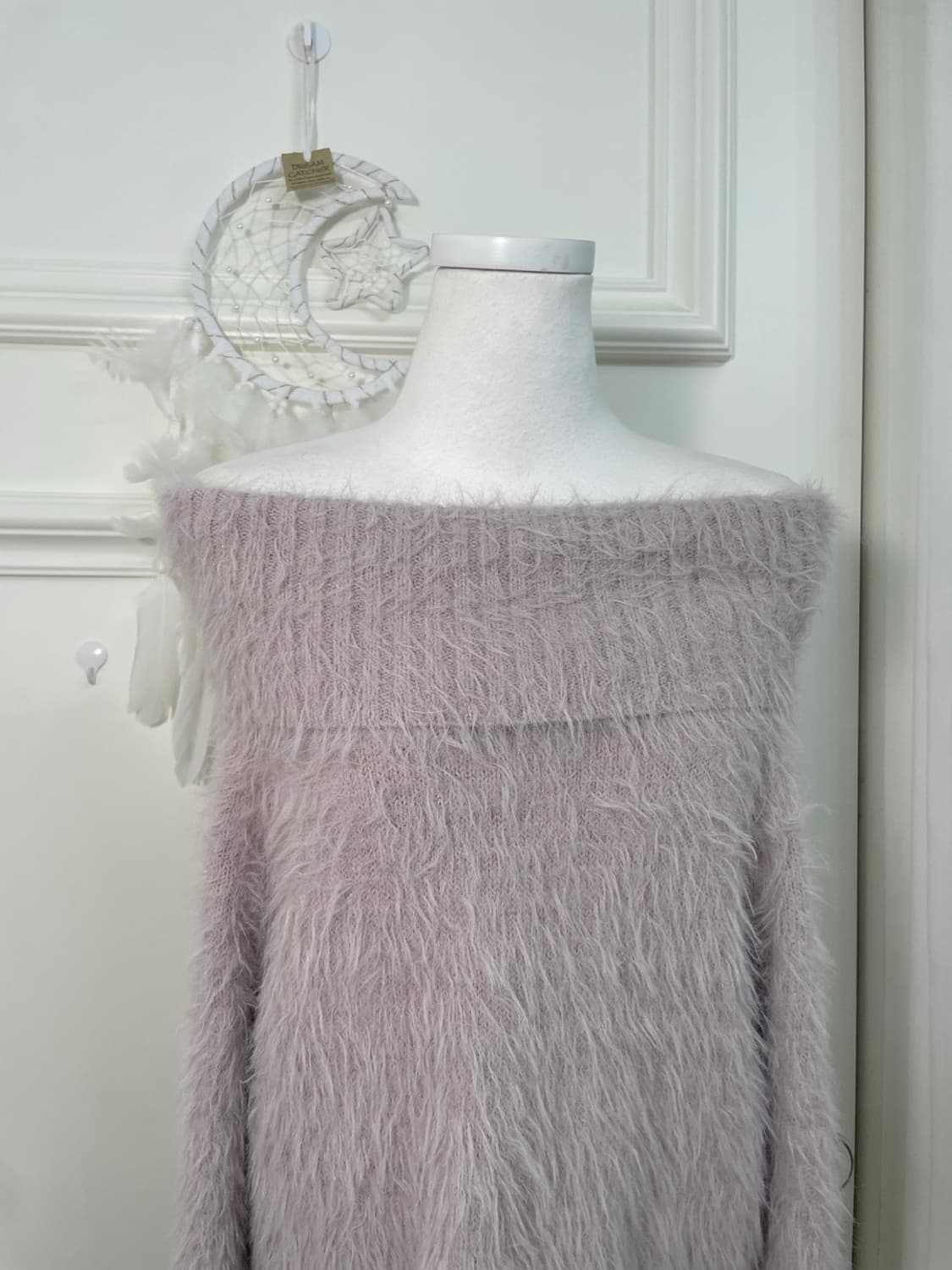 lavender shaggy off-shoulder basic sweat 상품이미지5