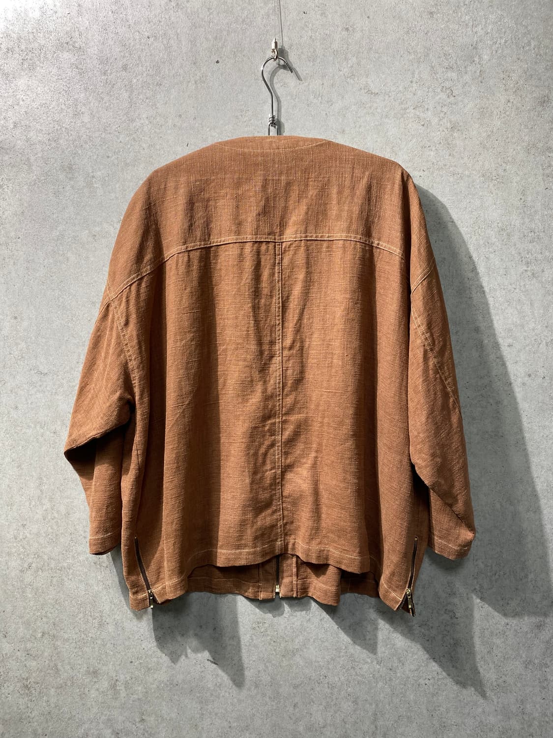 [F] 90s Vintage 빈티지 브라운 리넨 자켓 상품이미지4
