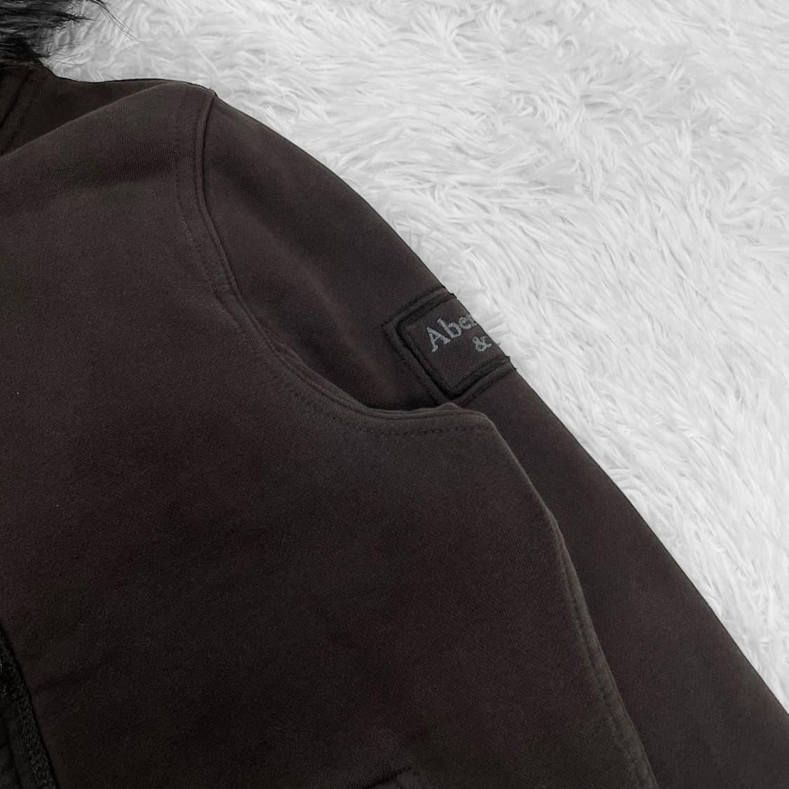 아베크롬비 울프죠 퍼 후드집업 브라운 상품이미지4