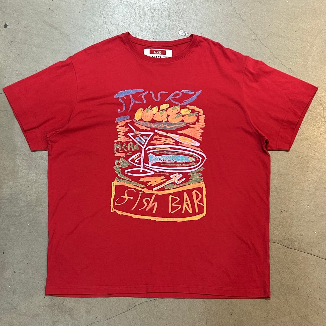 105 세터 레터링 레드 반팔 티셔츠 상품이미지2