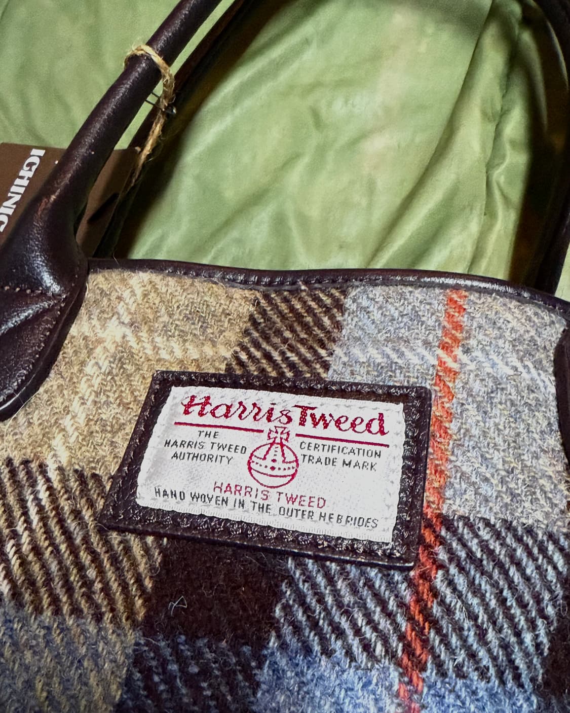 해리스트위드 트위드 체크 토트백 상품이미지2